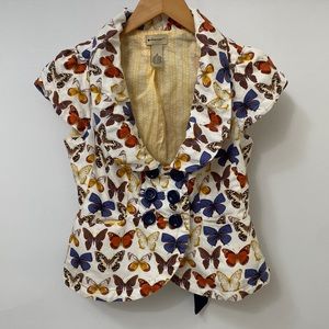 Elevenses Anthropologie Butterfly blazer size 2